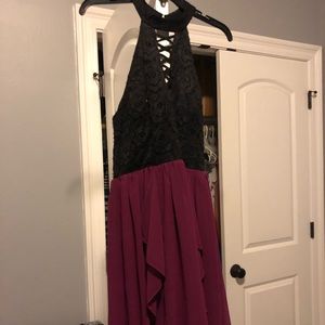 Black and burgundy dress